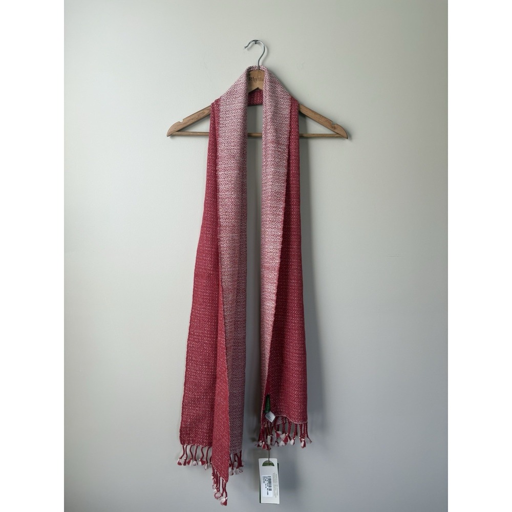 Sol Alpaca NWT 100% Alpaca Wool Red And White Scarf